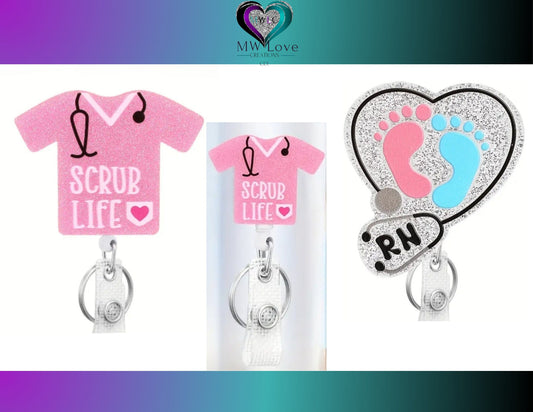 Retractable Badge Reel Holder w/ID Clip-Medical Field