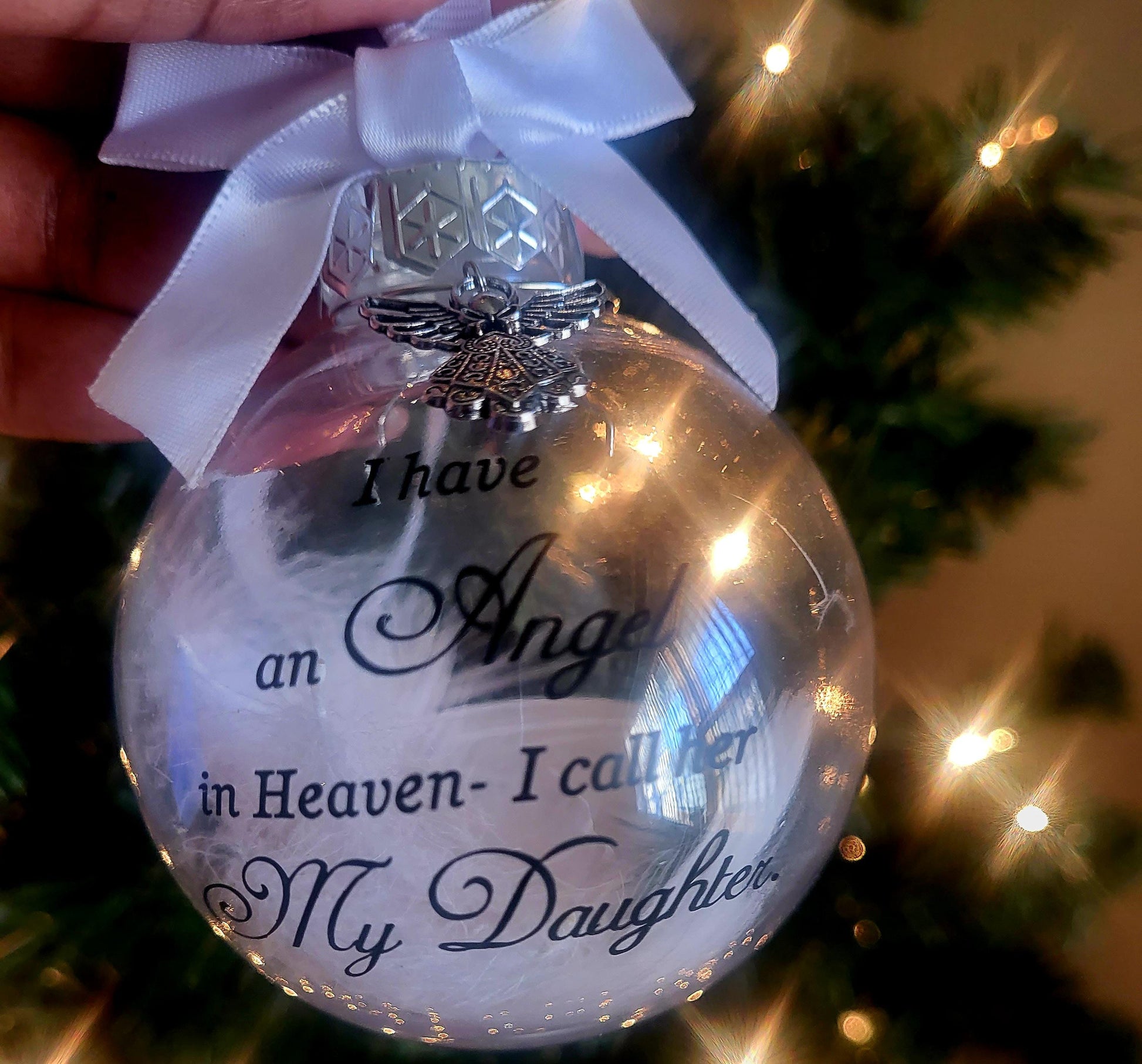 Memorial Ornament, Memorial Gift, In Loving Memory Ornaments, Keepsake, Feathers,Angel,Gift Box
