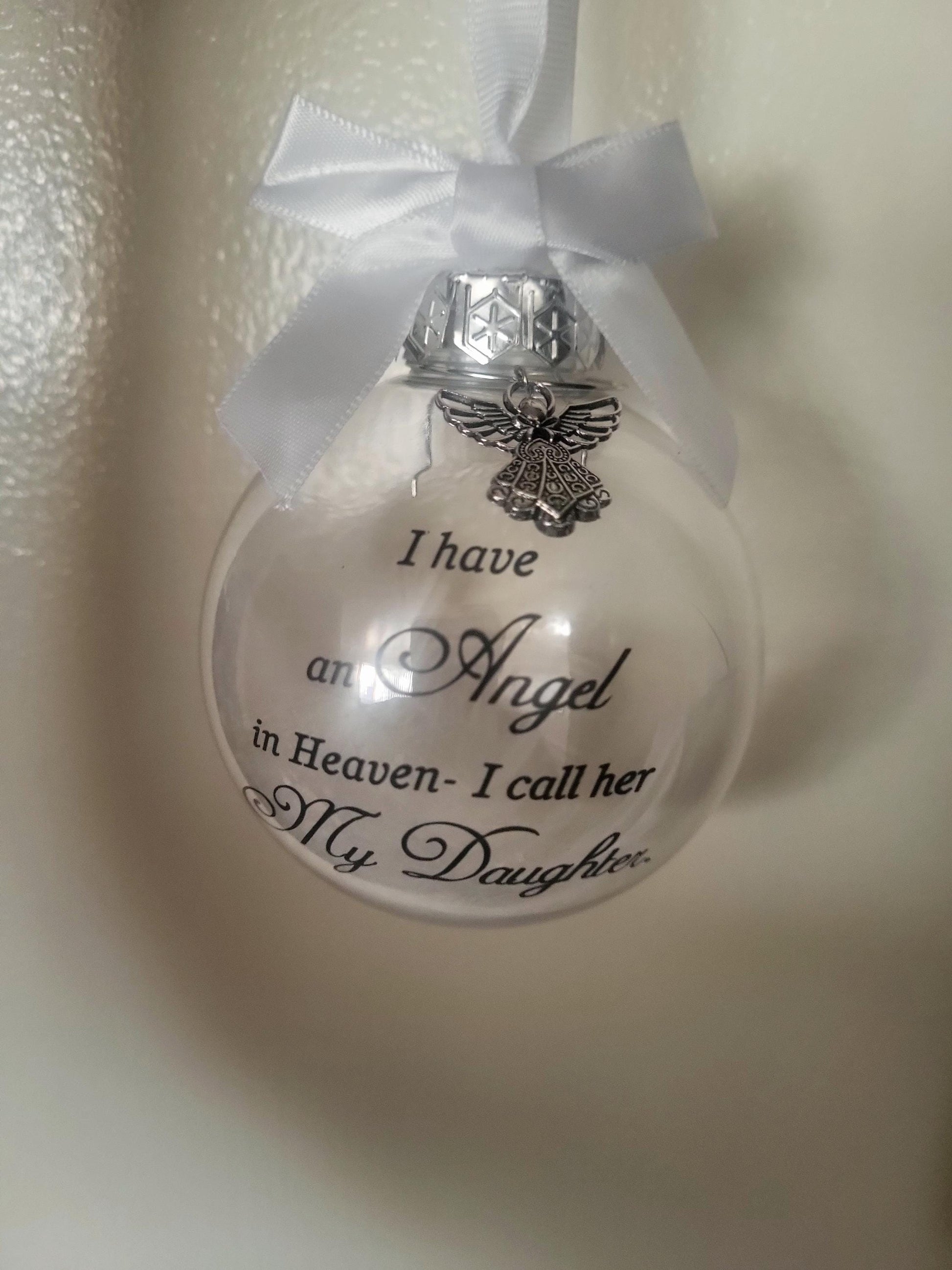 Memorial Ornament, Memorial Gift, In Loving Memory Ornaments, Keepsake, Feathers,Angel,Gift Box