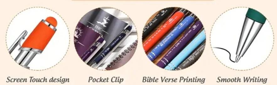 Inspirational Scripture Notepad & Pen Sets, Christian Spiral Bible Notebook, Note Taking, Bible Study Journal, Christian Gift Sets